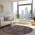 8' X 8' Purple Turquoise and Gold Round Paisley Washable Non Skid Indoor Outdoor Area Rug