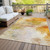 8' X 10' Orange Copper And Terra Cotta Abstract Washable Indoor Outdoor Area Rug