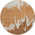 8' Orange And Brown Round Abstract Washable Indoor Outdoor Area Rug