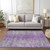 9' X 12' Plum Purple And Silver Oriental Washable Indoor Outdoor Area Rug
