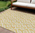 10' X 14' Gold And Ivory Geometric Washable Indoor Outdoor Area Rug