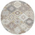 8' Ivory Gold And Gray Round Southwestern Washable Indoor Outdoor Area Rug