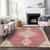 9' X 12' Blush Gray And Beige Oriental Washable Indoor Outdoor Area Rug