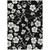 10' X 14' Black Ivory And Gray Floral Washable Indoor Outdoor Area Rug
