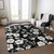 10' X 14' Black Ivory And Gray Floral Washable Indoor Outdoor Area Rug