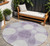 8' Purple And Ivory Round Geometric Washable Indoor Outdoor Area Rug - Purple, Ivory