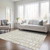 8' X 10' Beige And Ivory Abstract Washable Indoor Outdoor Area Rug