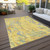 8' X 10' Yellow Purple And Green Abstract Washable Indoor Outdoor Area Rug