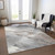 8' X 10' Taupe And Gray Striped Washable Indoor Outdoor Area Rug