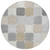 8' Beige And Gray Round Geometric Washable Indoor Outdoor Area Rug - Beige, Gray