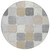 8' Beige And Gray Round Geometric Washable Indoor Outdoor Area Rug - Beige, Gray