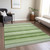 9' X 12' Artichoke Green Striped Washable Indoor Outdoor Area Rug