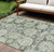 9' X 12' Artichoke Green And Olive Green Floral Washable Indoor Outdoor Area Rug - Artichoke Green, Olive Green
