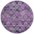 8' Eggplant Plum And Lavender Round Aztec Washable Indoor Outdoor Area Rug