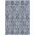 9' X 12' Navy Blue And Sky Blue Damask Washable Indoor Outdoor Area Rug