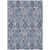 9' X 12' Navy Blue And Sky Blue Damask Washable Indoor Outdoor Area Rug