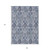 9' X 12' Navy Blue And Sky Blue Damask Washable Indoor Outdoor Area Rug