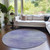 8' Plum And Purple Round Abstract Washable Indoor Outdoor Area Rug