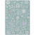 9' X 12' Pale Aqua Ivory And Gray Floral Washable Indoor Outdoor Area Rug