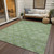 9' X 12' Green And Gray Floral Washable Indoor Outdoor Area Rug - Green, Gray