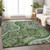 8' X 10' Olive Green Charcoal And Gray Floral Medallion Washable Indoor Outdoor Area Rug