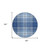 8' Navy Blue Black And Ivory Round Plaid Washable Indoor Outdoor Area Rug