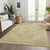 8' X 10' Gold Tan And Beige Oriental Washable Indoor Outdoor Area Rug