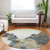 8' Beige And Brown Round Abstract Washable Indoor Outdoor Area Rug Transitional Style - Beige, Brown Color