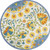 8' X 8' Blue Yellow And White Round Toile Non Skid Indoor Outdoor Area Rug - 606114455349