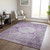 10' X 14' Purple Lavender And Gray Oriental Washable Indoor Outdoor Area Rug