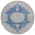8' Navy Blue And Ivory Round Oriental Washable Indoor Outdoor Area Rug