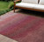 9' X 12' Red And Blush Ombre Washable Indoor Outdoor Area Rug
