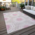 8' X 10' Pink Blush And Ivory Floral Medallion Washable Indoor Outdoor Area Rug