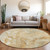 8' Gold And Silver Round Abstract Washable Indoor Outdoor Area Rug