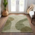 10' X 14' Beige And Chocolate Abstract Washable Indoor Outdoor Area Rug
