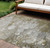 9' X 12' Brown Taupe And Ivory Abstract Washable Indoor Outdoor Area Rug