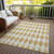 9' X 12' Gold Geometric Washable Indoor Outdoor Area Rug