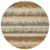 8' Brown Beige And Ivory Round Striped Washable Indoor Outdoor Area Rug Transitional Style - Brown, Beige, Ivory Color