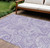 9' X 12' Lavender Purple And Ivory Paisley Washable Indoor Outdoor Area Rug