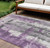 9' X 12' Purple And Ivory Abstract Washable Indoor Outdoor Area Rug - Purple, Ivory