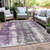 9' X 12' Purple And Ivory Abstract Washable Indoor Outdoor Area Rug - Purple, Ivory