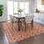 8' X 10' Coral And Beige Ogee Washable Indoor Outdoor Area Rug