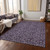 8' X 10' Eggplant Purple And Lilac Floral Washable Indoor Outdoor Area Rug