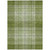 9' X 12' Green Black And Ivory Plaid Washable Indoor Outdoor Area Rug