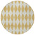8' Gold And Light Brown Round Geometric Washable Indoor Outdoor Area Rug