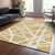 10' X 14' Gold And Ivory Geometric Washable Indoor Outdoor Area Rug Transitional Style - Gold, Ivory Color