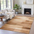 10' X 14' Rust And Ivory Striped Washable Indoor Outdoor Area Rug