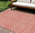 10' X 14' Salmon And Ivory Geometric Washable Indoor Outdoor Area Rug - 608219249502