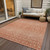 9' X 12' Salmon Gold And Ivory Tribal Washable Indoor Outdoor Area Rug