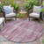 8' Blush And Ivory Round Striped Washable Indoor Outdoor Area Rug - Blush, Ivory